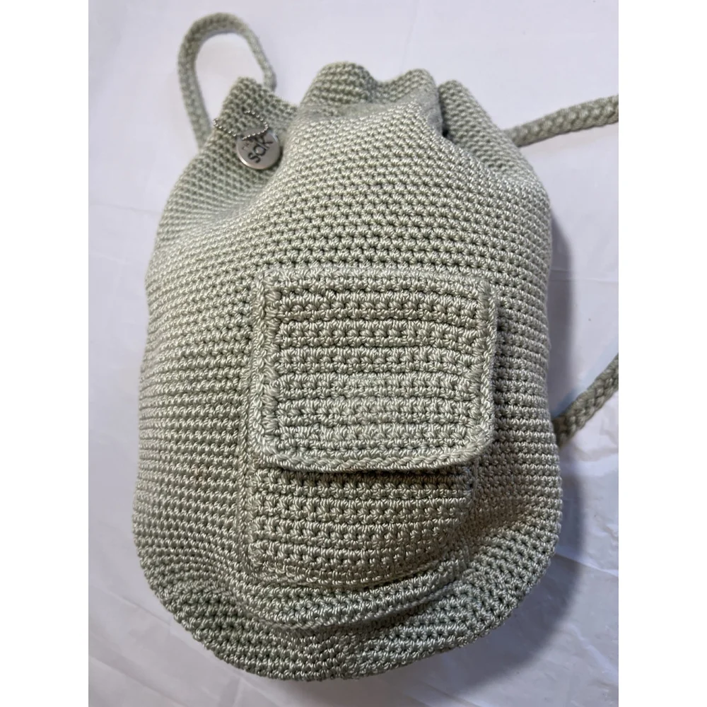 The Sak Dylan Backpack Purse Crochet light green